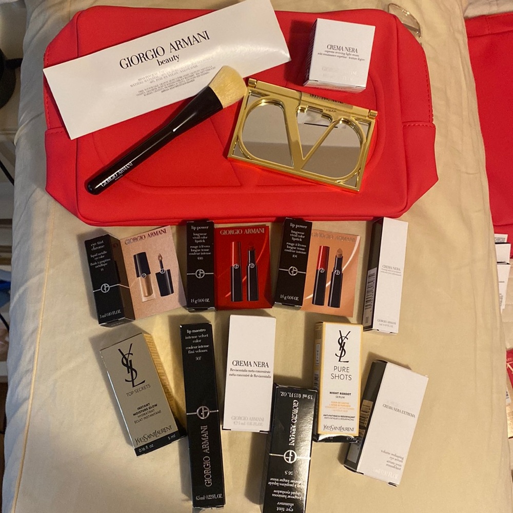 Brand new Yves Saint Laurent and Giorgio Armani make up set